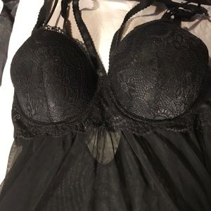 Pretty black negligee lingerie